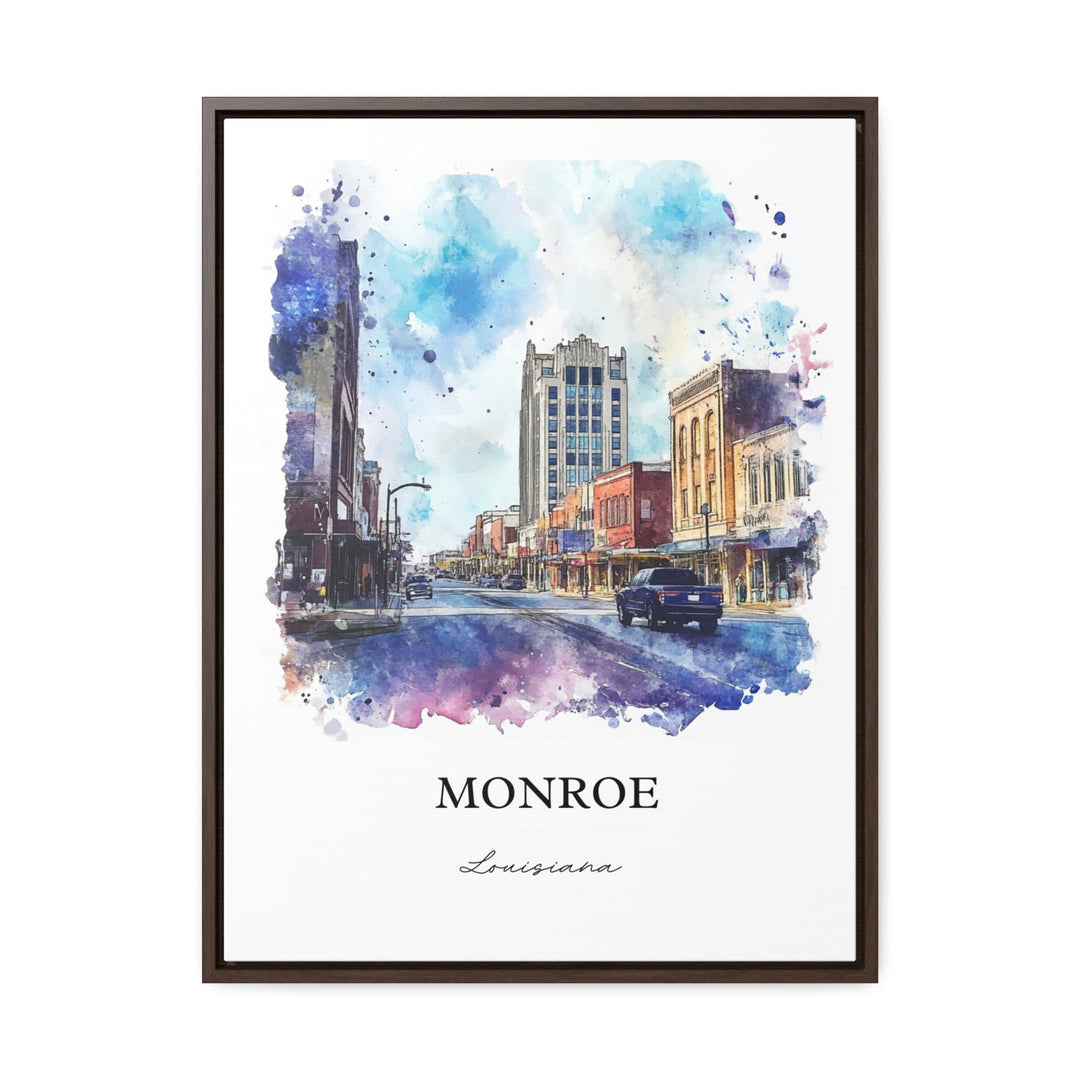 Monroe Louisiana Wall Art, Ouachita Parish Print, Louisiana Watercolor Art, Monroe LA Gift, Travel Print, Travel Poster, Housewarming Gift