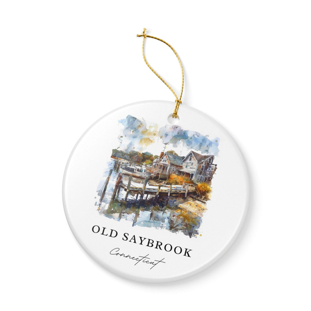 Old Saybrook Ornament: Unique Connecticut Souvenir, Old Saybrook Xmas Decor, and Authentic Old Saybrook CT Gift
