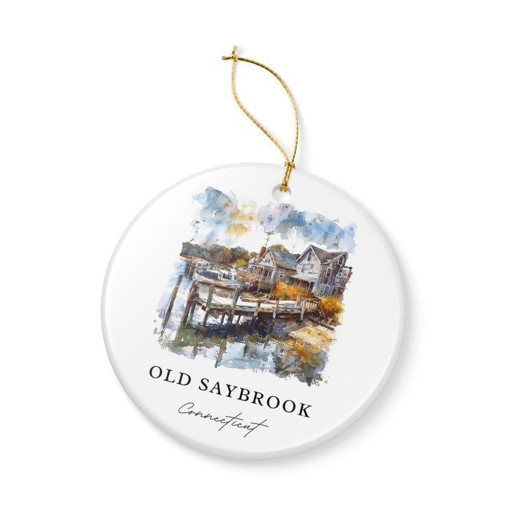 Old Saybrook Ornament: Unique Connecticut Souvenir, Old Saybrook Xmas Decor, and Authentic Old Saybrook CT Gift