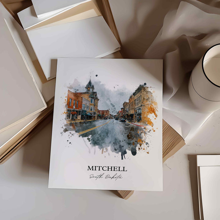 Mitchell, South Dakota – Watercolor Art Print