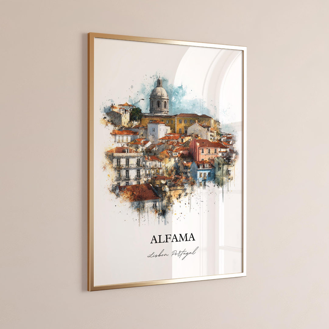 Alfama, Portugal – Watercolor Art Print