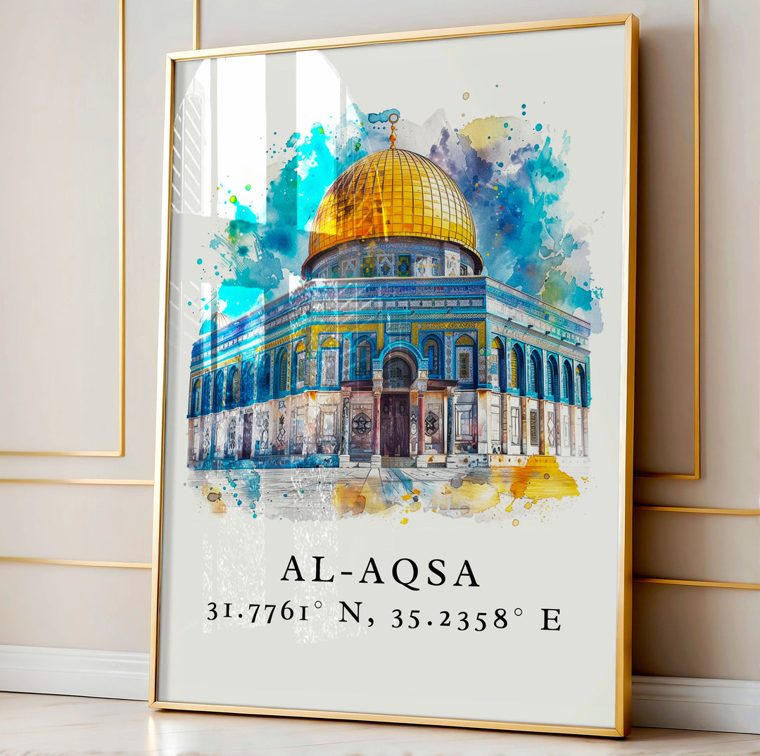 Al-Aqsa Wall Art - Palestine Coordinates Print