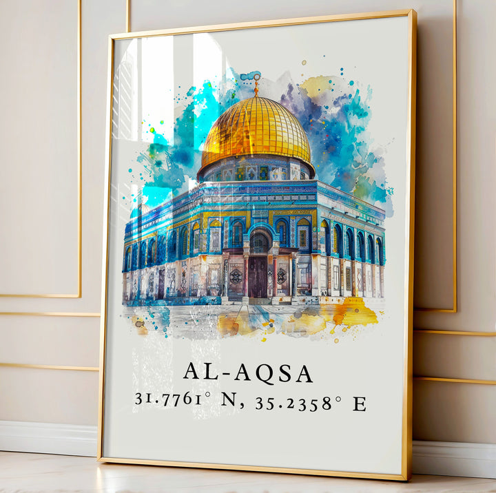 Al-Aqsa Wall Art - Palestine Coordinates Print