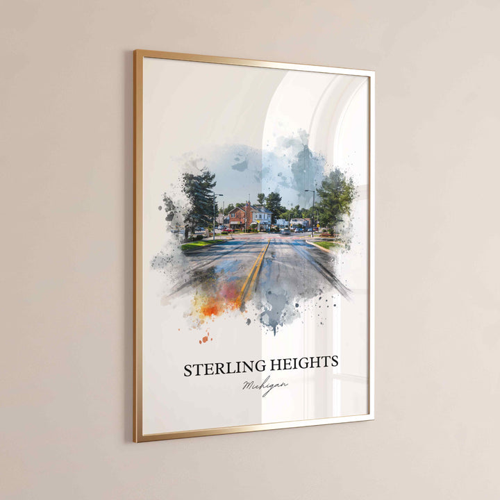 Sterling Heights, Michigan – Watercolor Art Print