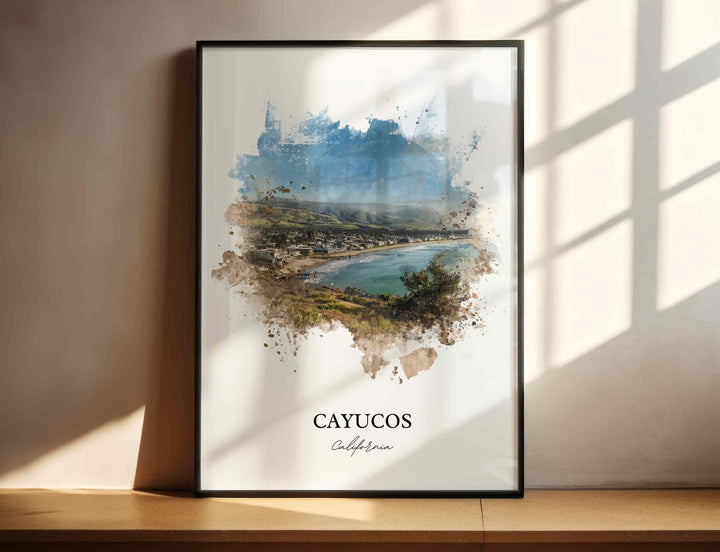Cayucos, California – Watercolor Art Print