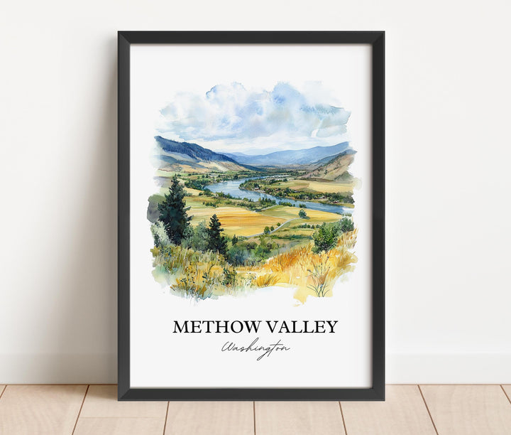 Methow Vally Wall Art, North Cascades WA Print, Washington Watercolor Art, Methow Vally Gift, Travel Print, Travel Poster, Housewarming Gift