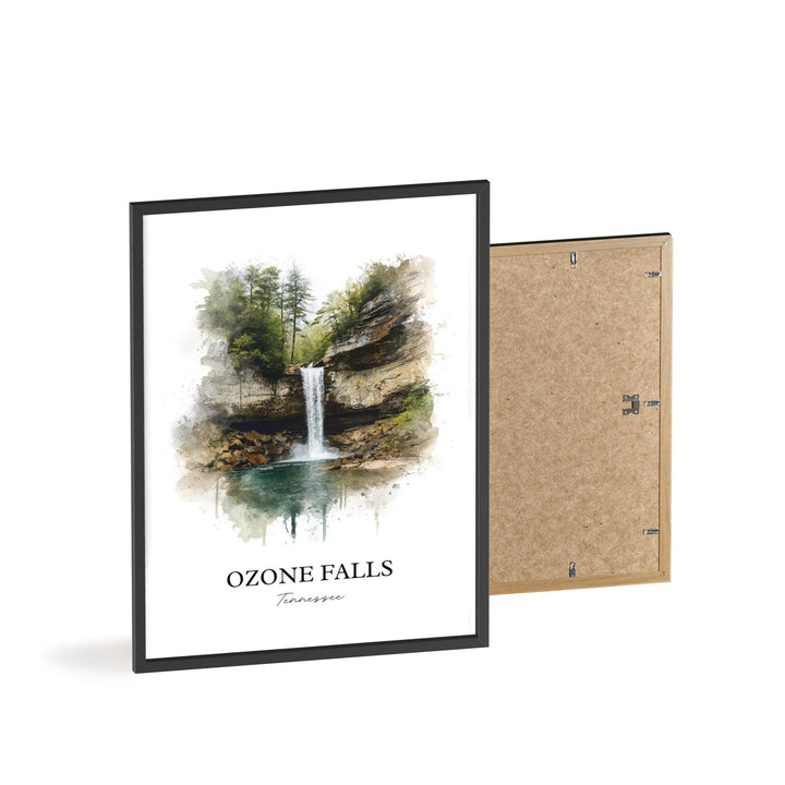 Ozone Falls Wall Art, Ozone Falls Print, Tennessee Watercolor Art, Ozone Falls TN Gift, Travel Print, Travel Poster, Housewarming Gift