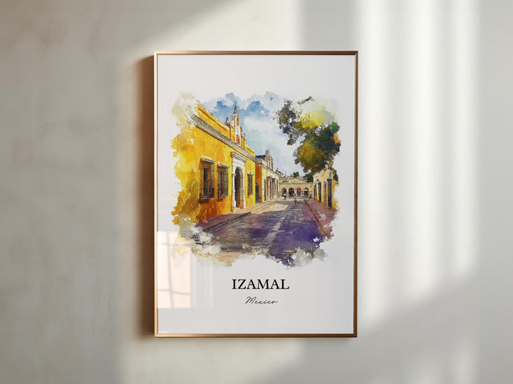 Izamal Mexico Wall Art, Yucatán Print, Mexico Watercolor Art, Izamal Mexico Gift, Travel Print, Travel Poster, Housewarming Gift