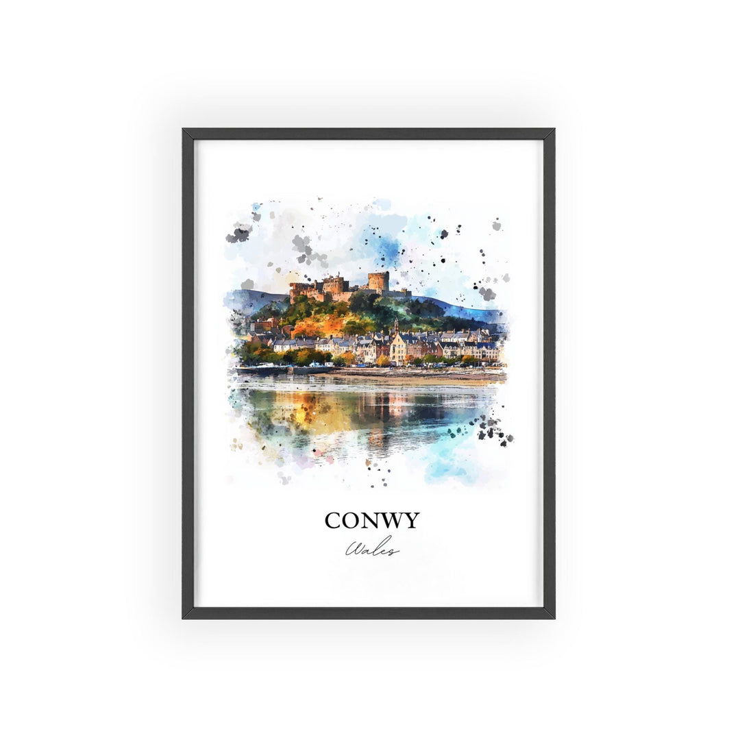 Conwy Wales Wall Art, Conwy Print, Wales Watercolor Art, Conway Wales Gift, Travel Print, Travel Poster, Housewarming Gift