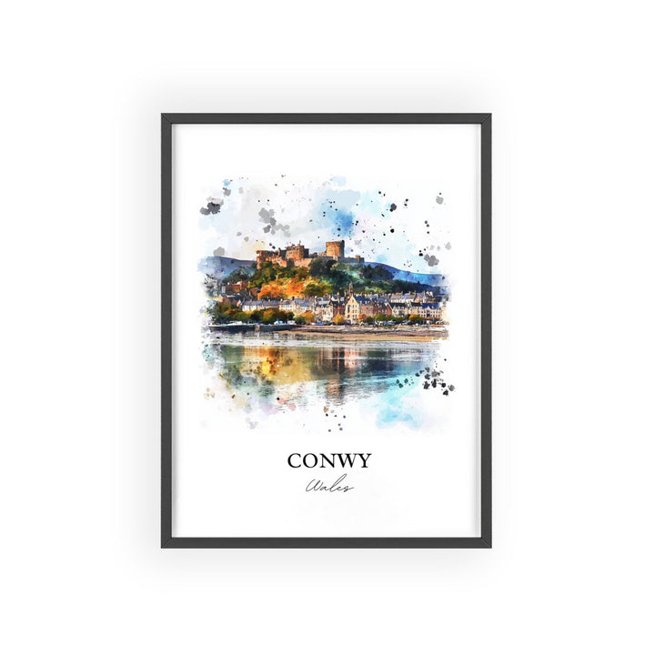 Conwy Wales Wall Art, Conwy Print, Wales Watercolor Art, Conway Wales Gift, Travel Print, Travel Poster, Housewarming Gift