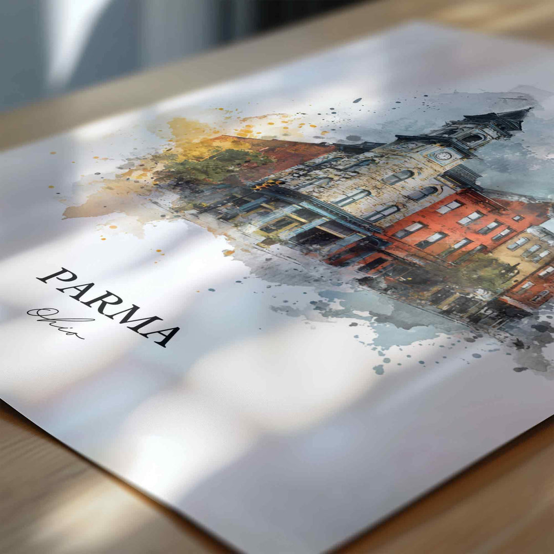 Parma, Ohio – Watercolor Art Print