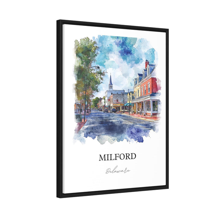 Milford, DE, USA – Watercolor Art Print