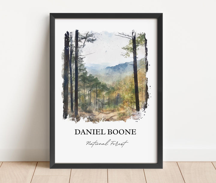 Daniel Boone National Forest Art, Kentucky Print, Kentucky Watercolor, Winchester KY Gift, Travel Print, Travel Poster, Housewarming Gift