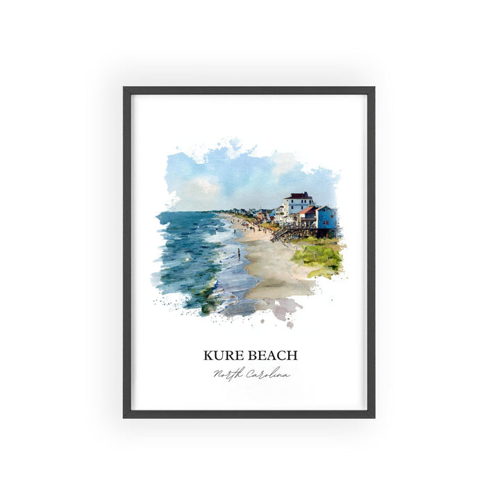 Kure Beach, North Carolina – Watercolor Art Print