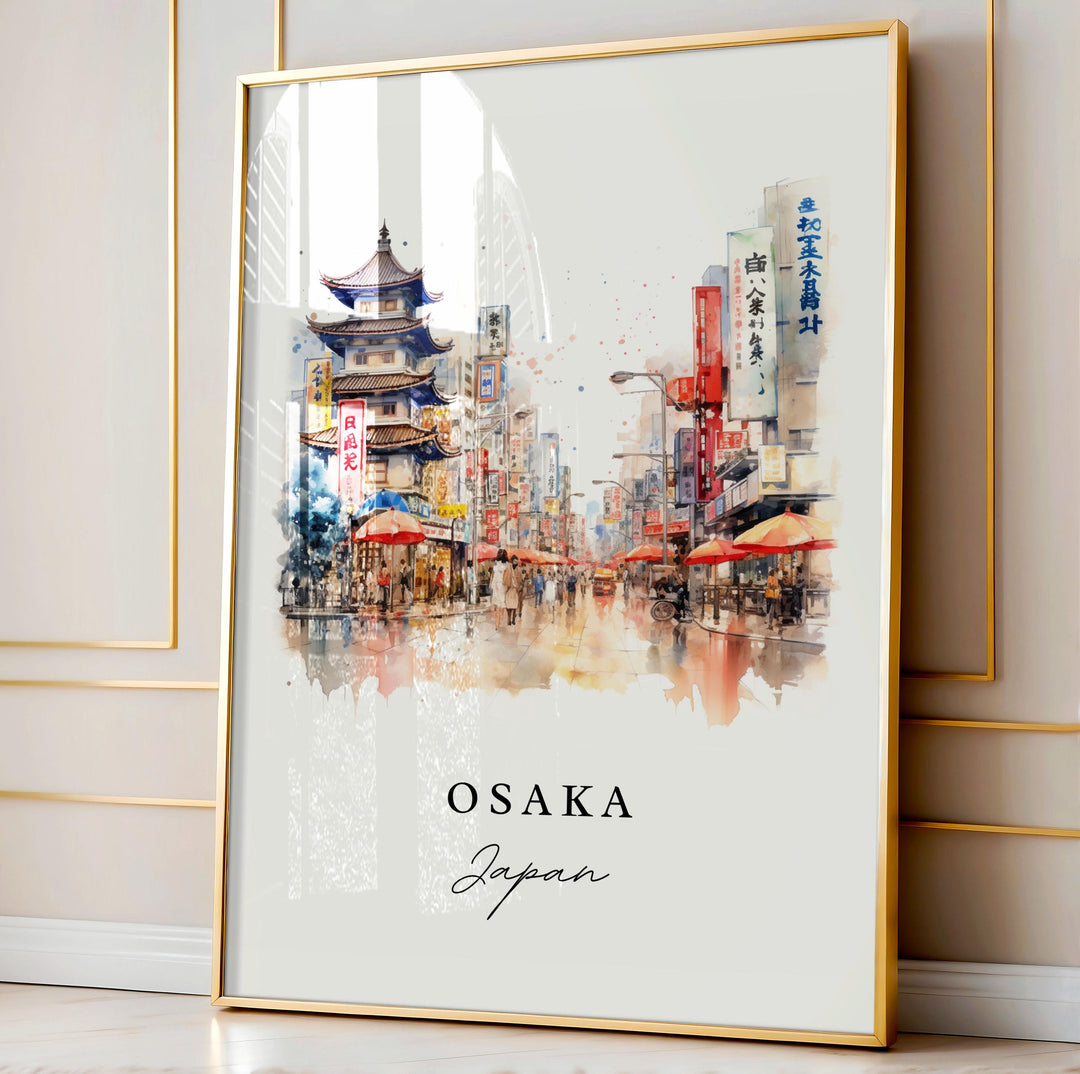 Osaka Japan wall art - Japan, Osaka poster, Osaka Wedding gift, Osaka Birthday present, Custom Text, Personalised Gift