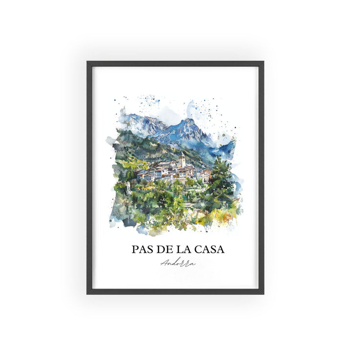 Pas de la Casa Wall Art, Pyrenees Print, Andorra Watercolor Art, Pas de la Casa Gift, Travel Print, Travel Poster, Housewarming Gift