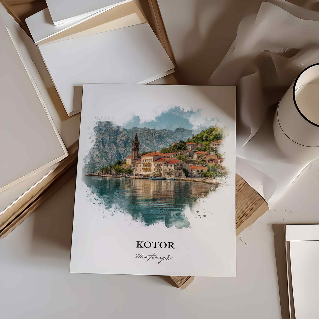 Kotor, Montenegro – Watercolor Art Print