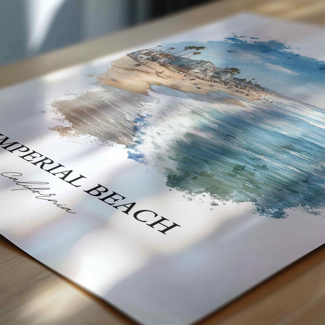 Imperial Beach, California – Watercolor Art Print