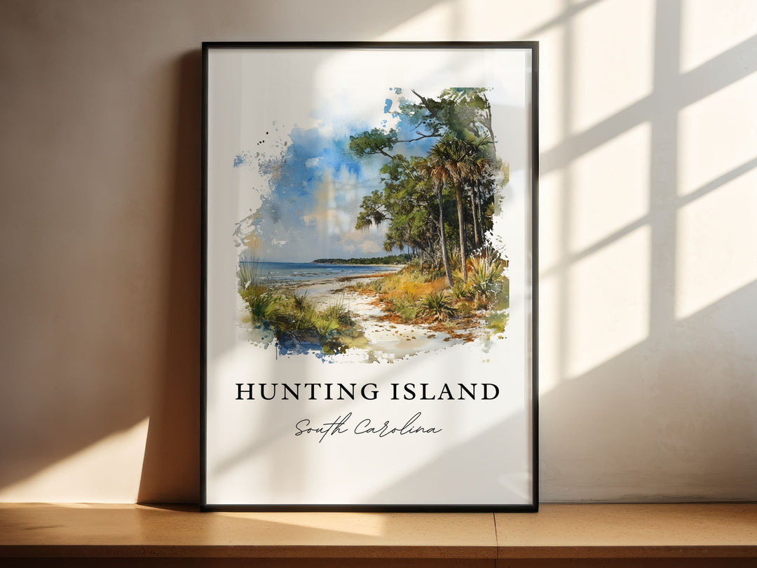 Hunting Island SC Art, Hunting Island Print, Beaufort Watercolor Art, Hunting Island Gift,