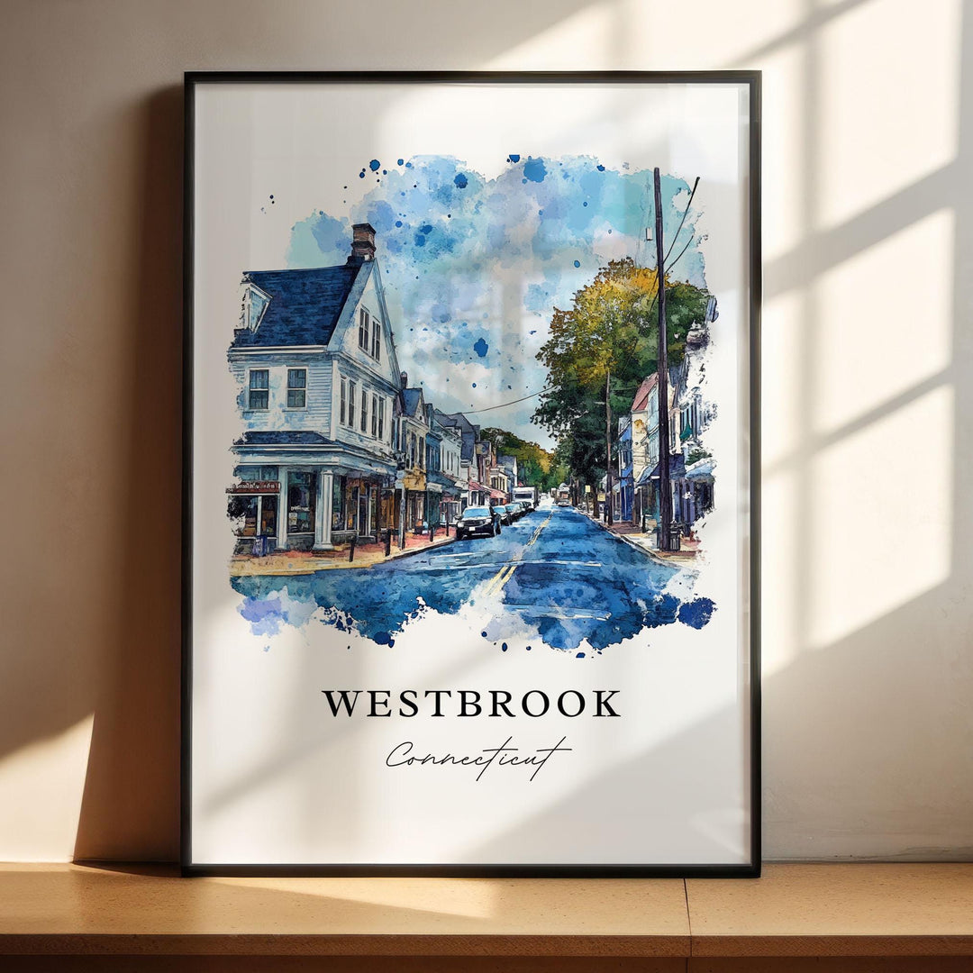 Westbrook CT Wall Art, Westbrook Print, Westbrook Watercolor Art, Middlesex County CT Gift,