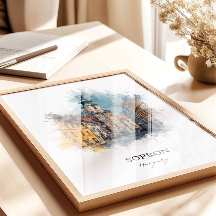Sopron, Hungary – Watercolor Art Print