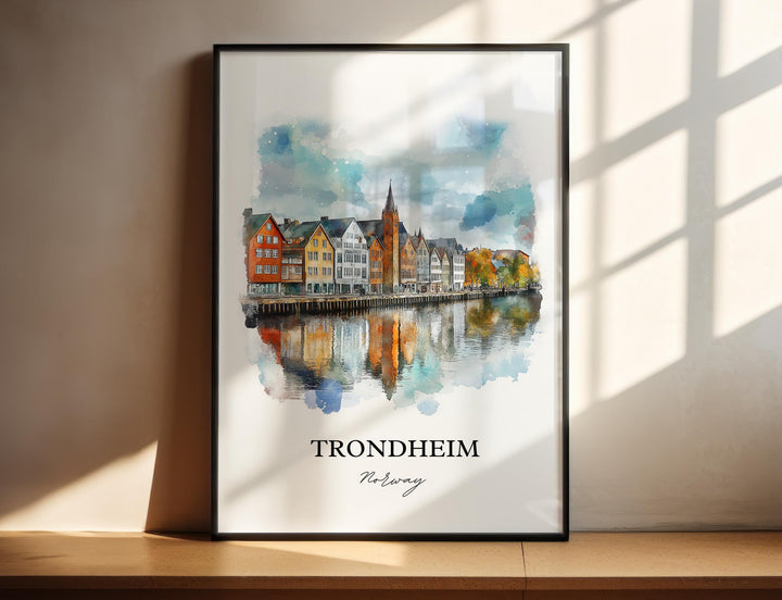 Trondheim, Norway – Watercolor Art Print