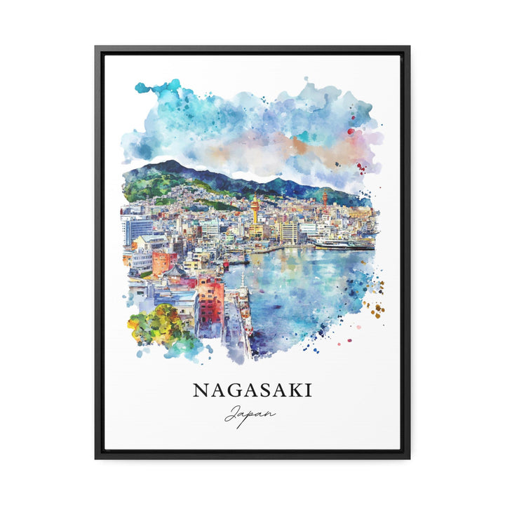 Nagasaki Wall Art, Nagasaki Japan Print, Nagasaki Watercolor Art, Nagasaki Japan Gift,