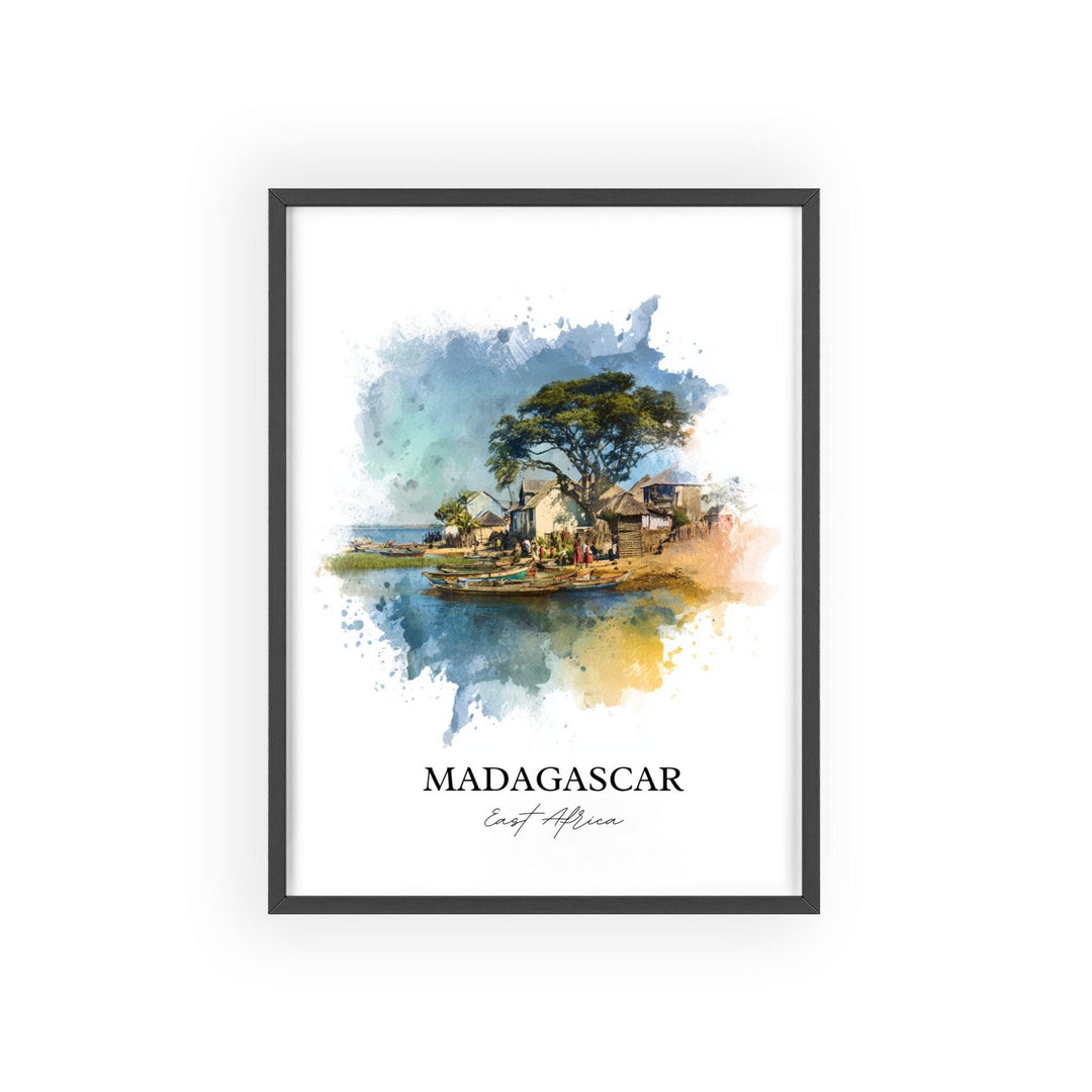 Madagascar Wall Art, Madagascar Print, Africa Watercolor Art, Eastern Africa Gift, Travel Print, Madagascar Travel Poster, Housewarming Gift