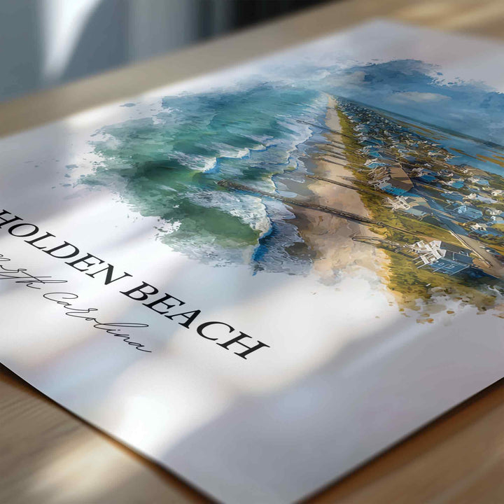 Holden Beach, North Carolina – Watercolor Art Print