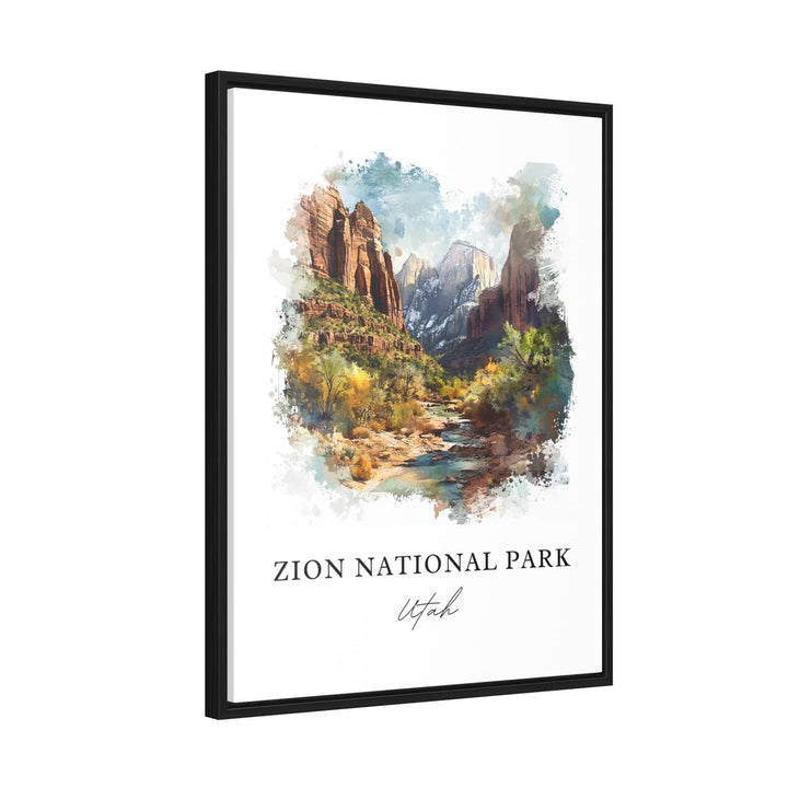 Zion National Park Wall Art, Zion Utah Print, Zion Watercolor Art, Zion Park Utah Gift,