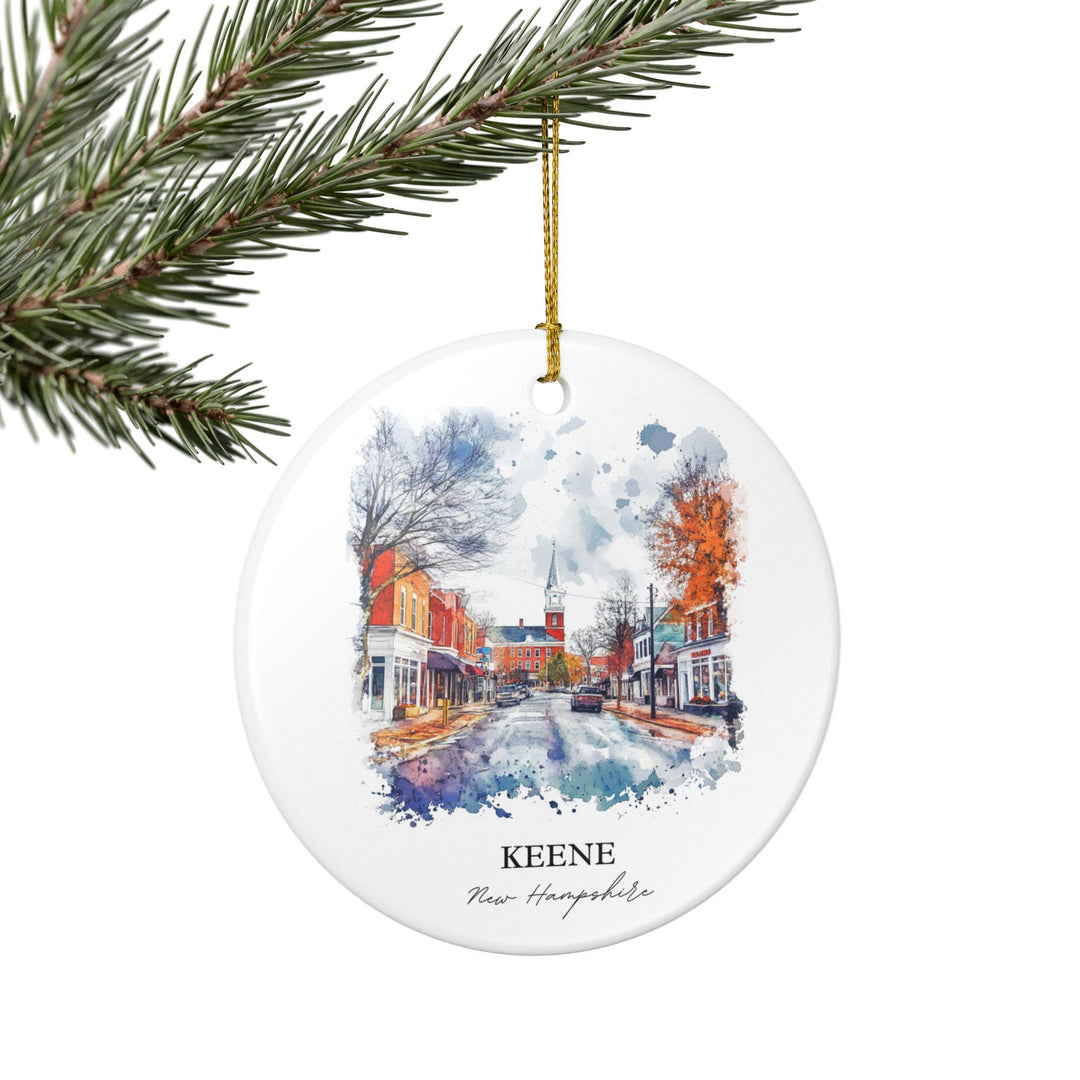 Keene NH Ornament: Unique Keene Souvenir, Keene NH Xmas Decor, and Authentic New Hampshire Gift