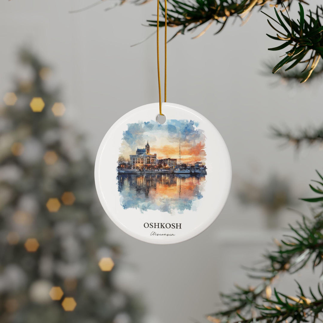 Oshkosh WI Ornament: Unique Oshkosh Souvenir, Oshkosh WI Xmas Decor, and Authentic Wisconsin Gift