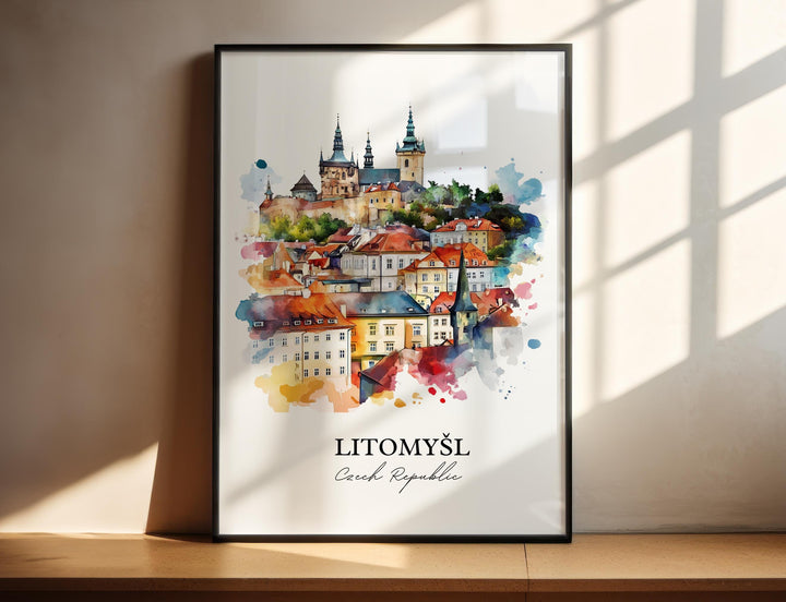 Litomysl Wall Art, Svitavy District Print, Czech Republic Watercolor Art, Litomysl Gift, Travel Print, Travel Poster, Housewarming Gift