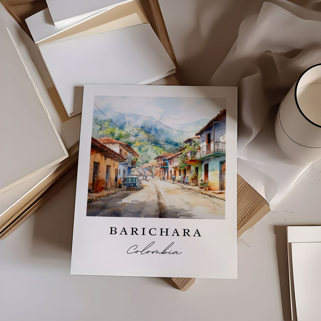 Barichara wall art - Colombia, Barichara poster print, Barichara Wedding gift, Birthday present, Custom Text, Perfect Gift