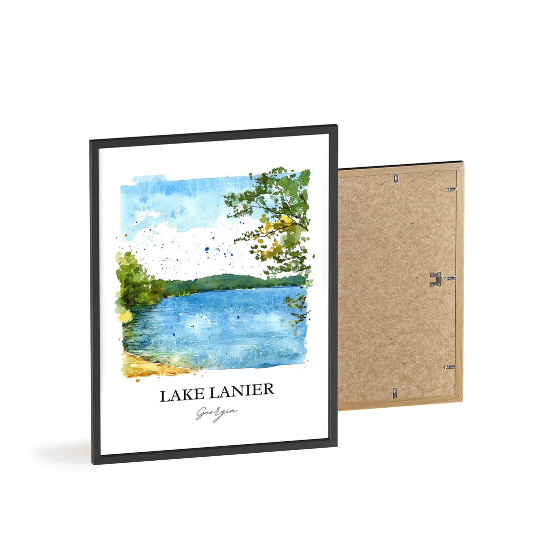 Lake Lanier Wall Art, Chattahoochee River Print, Georgia Watercolor Art, Lake Lanier Gift, Travel Print, Travel Poster, Housewarming Gift