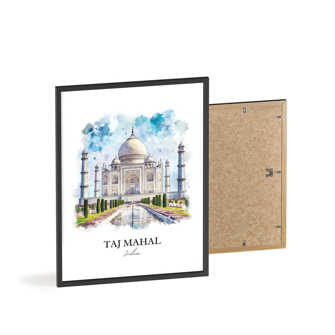Taj Mahal Wall Art, Agra India Print, India Watercolor Art, Taj Mahal Gift, Travel Print, Travel Poster, Housewarming Gift