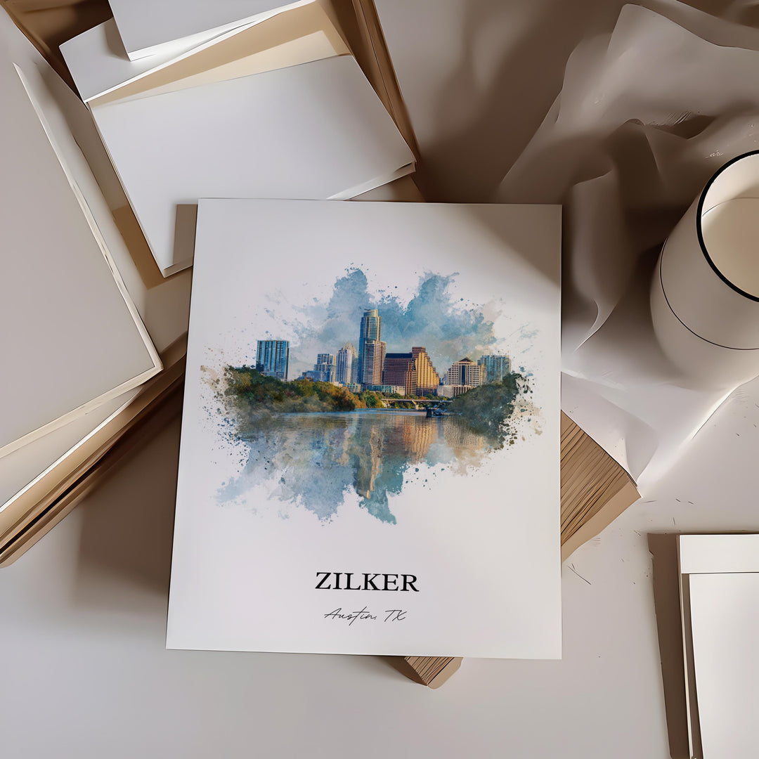 Zilker, Austin TX – Watercolor Art Print