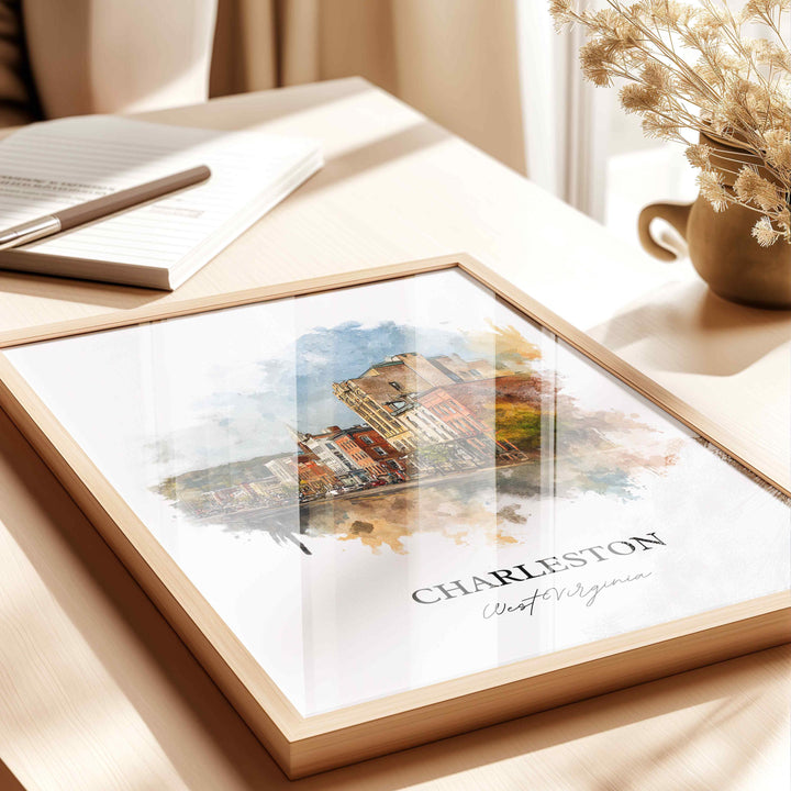 Charleston, West Virginia – Watercolor Art Print