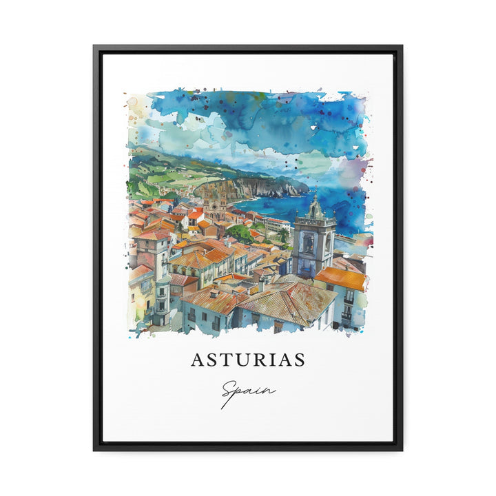 Asturias Spain Wall Art, Asturias Spain Print, Asturias Watercolor Art, Green Spain Gift, Travel Poster, Housewarming Gift