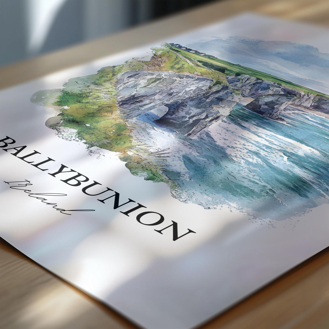 Ballybunion Wall Art, County Kerry Print, Ireland Watercolor Art, Ballybunion Gift, Travel Print, Travel Poster, Housewarming Gift