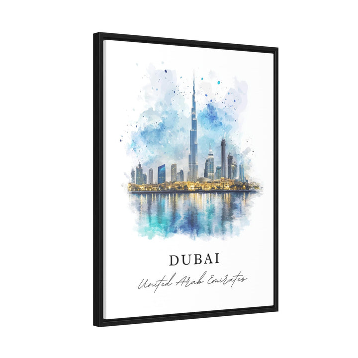 Dubai UAE Wall Art, Dubai Print, Dubai Skyline Watercolor Art, United Arab Emirates Art Gift,