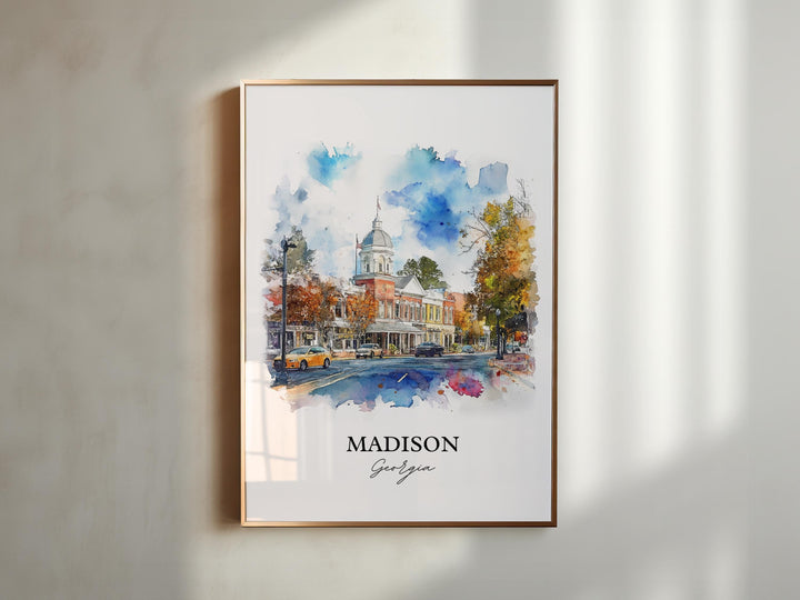 Madison, Georgia, USA – Watercolor Art Print