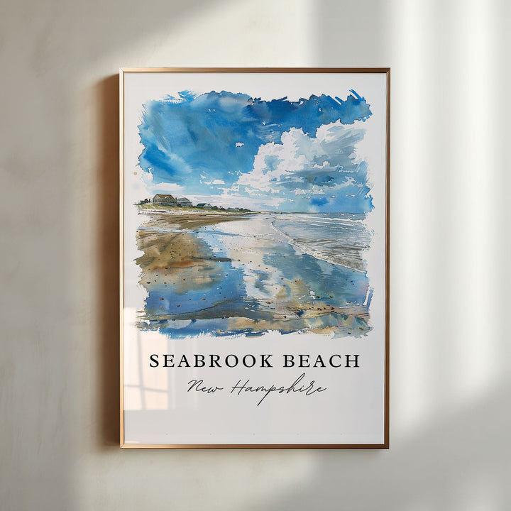 Seabrook Beach Art Print, New Hampshire Print, Rockingham NH Wall Art, Seabrook Gift,