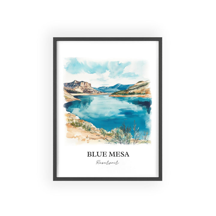 Blue Mesa Reservoir Art, Gunnison Print, Colorado Watercolor Art, Blue Mesa Reservoir Gift, Travel Print, Travel Poster, Housewarming Gift