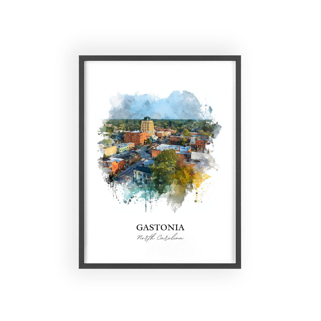 Gastonia, North Carolina – Watercolor Art Print