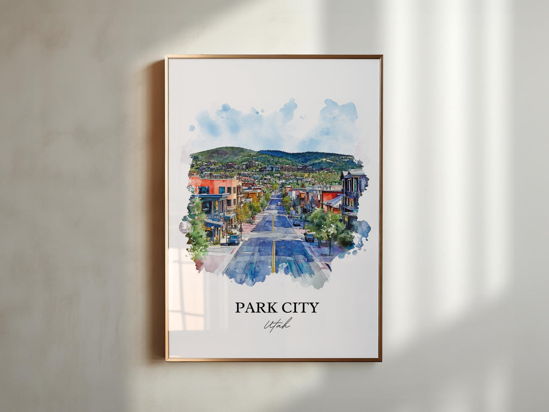 Park City, Utah, USA – Watercolor Art Print