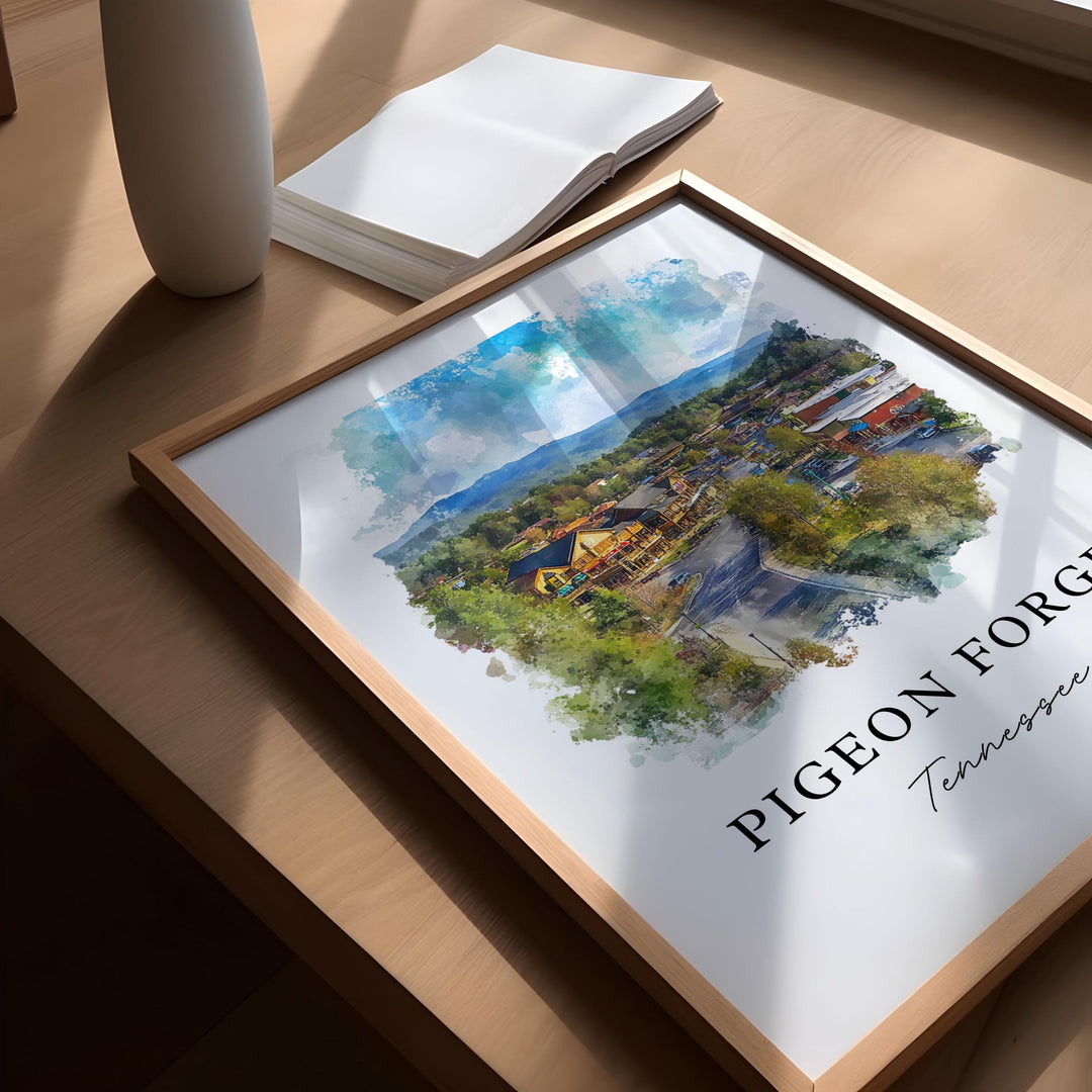 Pigeon Forge, USA – Watercolor Art Print