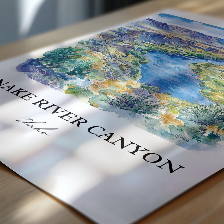 Snake River Idaho Art, Columbia River Idaho Print, Idaho Artwork, Snake River Canyon Gift, Travel Print, Travel Poster, Housewarming Gift