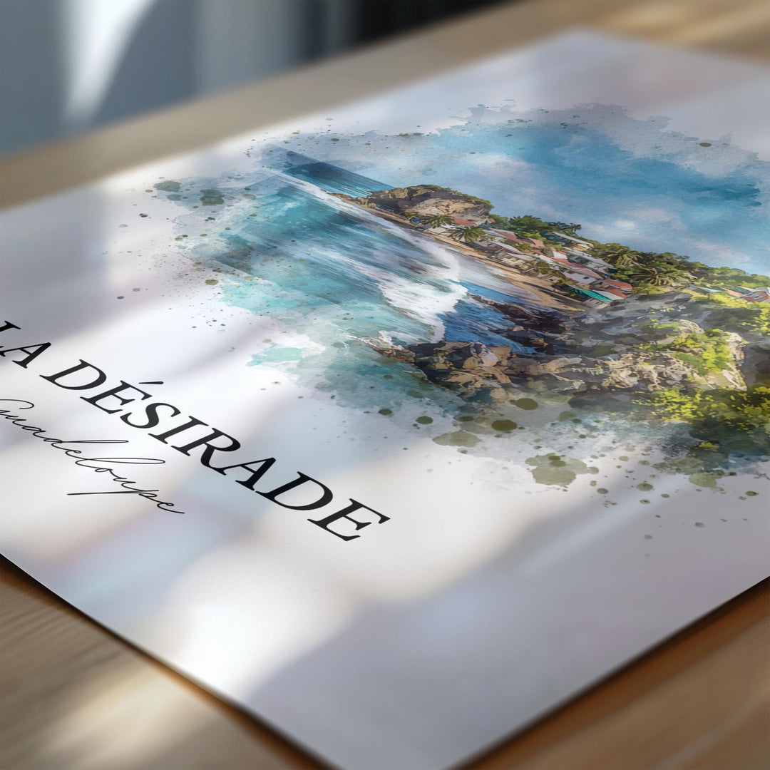 La Désirade Guadeloupe Art, Guadeloupe Print, Guadeloupe Watercolor, Guadeloupe Gift, West Indies Print, Travel Poster, Housewarming Gift