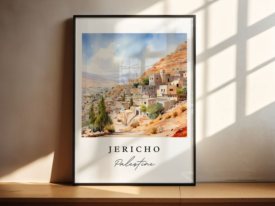 Jericho Palestine wall art - Palestine, Jericho poster print, Wedding gift, Birthday present, Custom Text, Perfect Gift